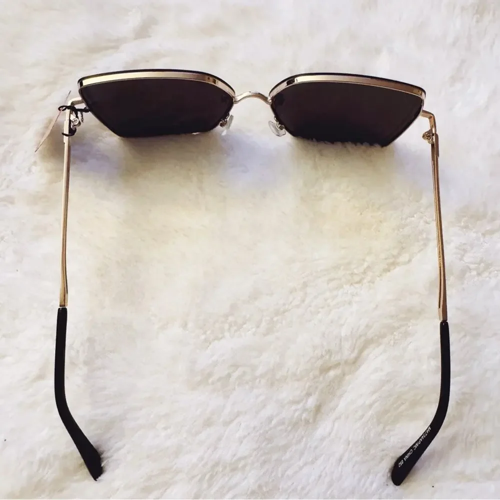 Monica Black Geometric Sunglasses